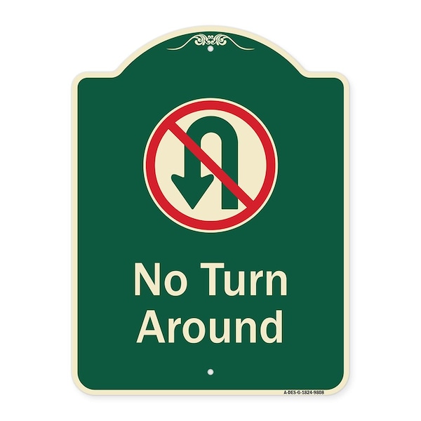 Designer Series-No Turn Around With Symbol Green, 24" x 18", G-1824-9808